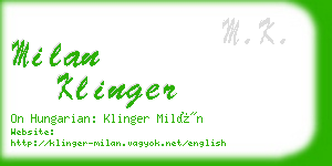 milan klinger business card